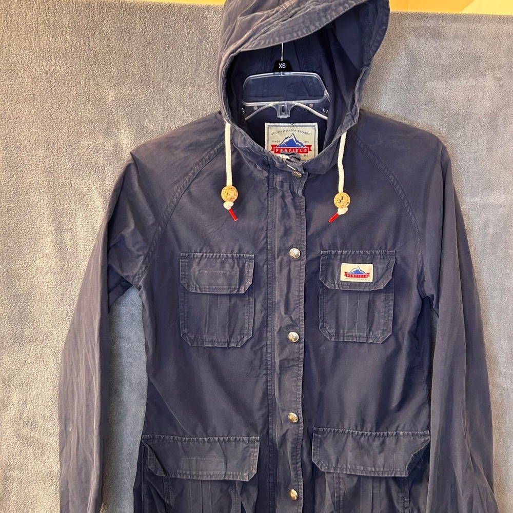Penfield Womens XS Full Zip Utility Strength Lightweight Navy Blue Hooded Jacket - Picture 2 of 16